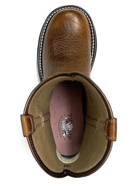 Ariat 10038378 Womens Fatbaby Heritage Mazy Round Toe Boots Crackled Cottage toe  and inside view. If you need any assistance with this item or the purchase of this item please call us at five six one seven four eight eight eight zero one Monday through Saturday 10:00a.m EST to 8:00 p.m EST