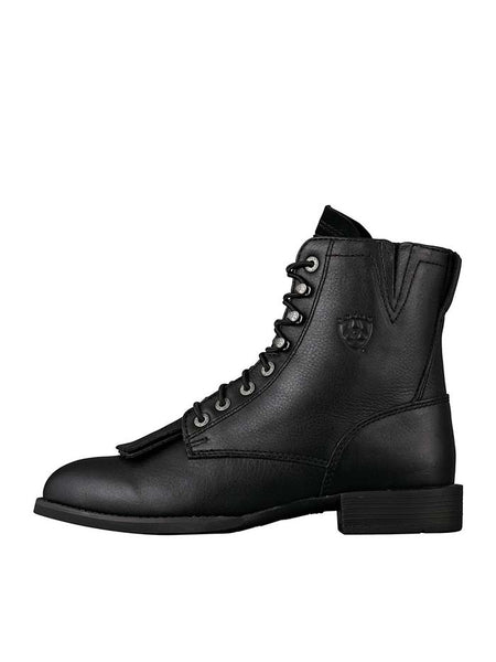 Ariat 10002145 Womens Heritage Lacer II Western Boots Black side view.If you need any assistance with this item or the purchase of this item please call us at five six one seven four eight eight eight zero one Monday through Saturday 10:00a.m EST to 8:00 p.m EST