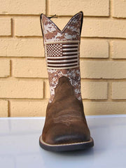 Ariat 10019959 Mens Sport Patriot Boot Antique Mocha Sand Camo front view. If you need any assistance with this item or the purchase of this item please call us at five six one seven four eight eight eight zero one Monday through Saturday 10:00a.m EST to 8:00 p.m EST