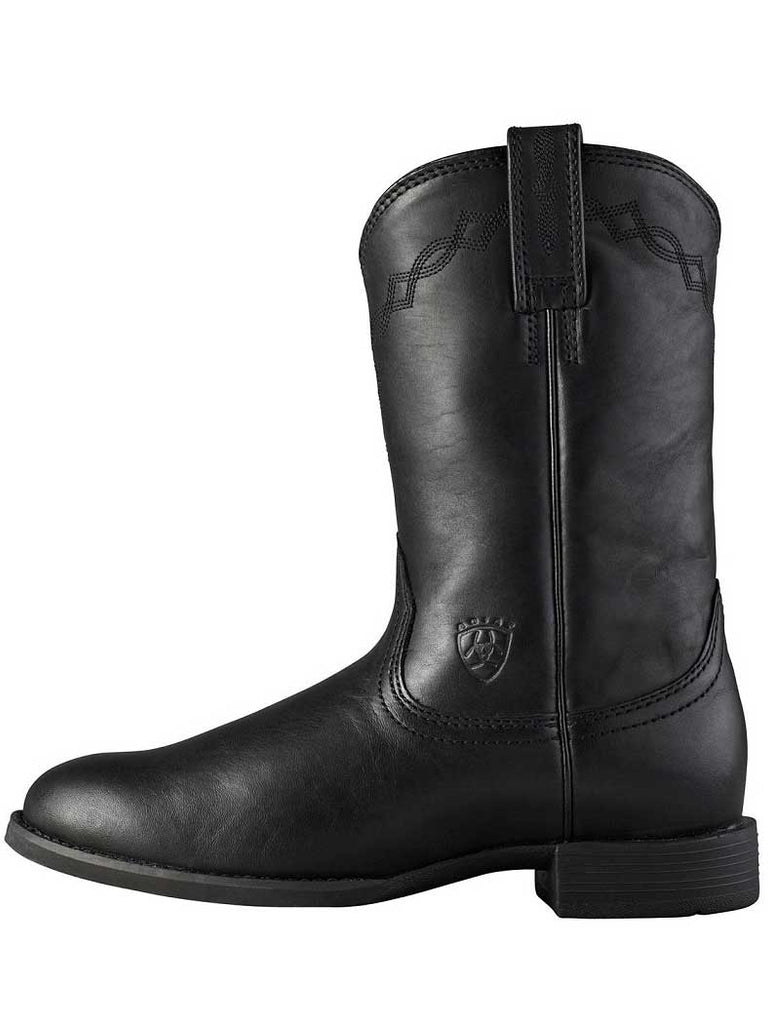 Ariat 10000794 Womens Heritage Roper Cowboy Boot Black   If you need any assistance with this item or the purchase of this item please call us at five six one seven four eight eight eight zero one Monday through Satuday 10:00 a.m. EST to 8:00 p.m. EST