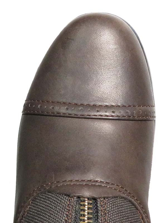 Ariat 10006382 Kids Devon III Paddock Short Boot Chocolate toe view. If you need any assistance with this item or the purchase of this item please call us at five six one seven four eight eight eight zero one Monday through Saturday 10:00a.m EST to 8:00 p.m EST