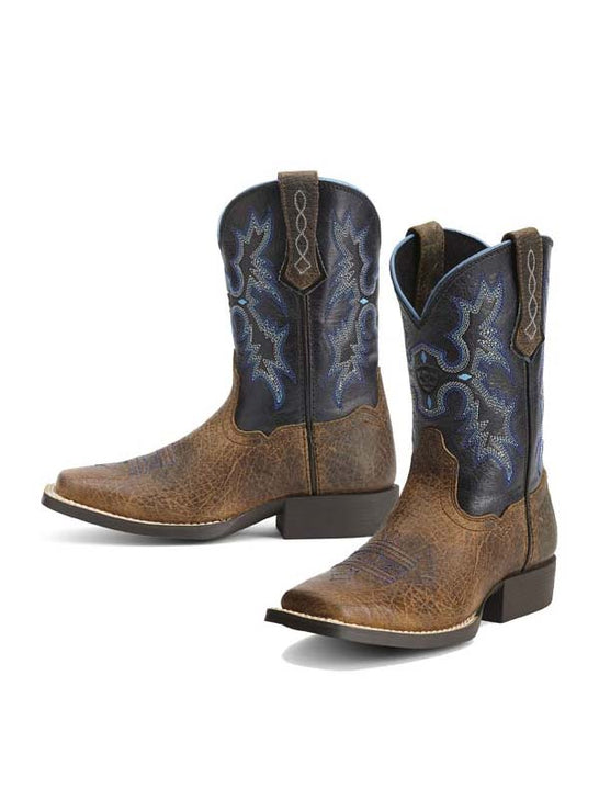 Ariat 10012794 Kids Tombstone Western Boot Earth pair. If you need any assistance with this item or the purchase of this item please call us at five six one seven four eight eight eight zero one Monday through Saturday 10:00a.m EST to 8:00 p.m EST