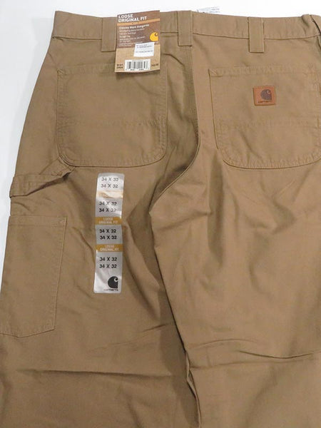 Carhartt B151 Mens Canvas Work Dungaree Pants Dark Khaki back view. If you need any assistance with this item or the purchase of this item please call us at five six one seven four eight eight eight zero one Monday through Saturday 10:00a.m EST to 8:00 p.m EST