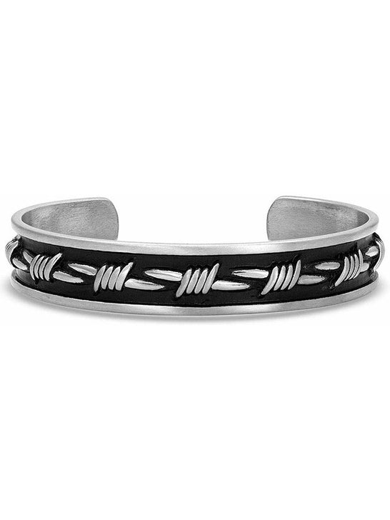 Montana Silversmiths BC4585 Protected Barbed Wire Cuff Bracelet front view. If you need any assistance with this item or the purchase of this item please call us at five six one seven four eight eight eight zero one Monday through Saturday 10:00a.m EST to 8:00 p.m EST