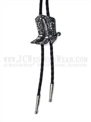 Western Express BT-127 Cowboy Boots Pewter Bolo Tie Silver front view with tips. If you need any assistance with this item or the purchase of this item please call us at five six one seven four eight eight eight zero one Monday through Saturday 10:00a.m EST to 8:00 p.m EST