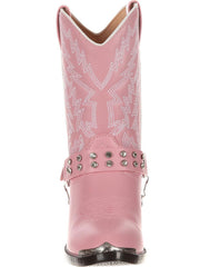 Durango BT568 Kids Little Pink Rhinestone Western Boot Pink Bling front view.If you need any assistance with this item or the purchase of this item please call us at five six one seven four eight eight eight zero one Monday through Saturday 10:00a.m EST to 8:00 p.m EST