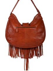 Scully B177 Womens Fringe Studded Leather Handbag Brown back view. If you need any assistance with this item or the purchase of this item please call us at five six one seven four eight eight eight zero one Monday through Saturday 10:00a.m EST to 8:00 p.m EST
