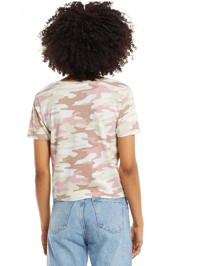 Z Supply ZT201408 Womens Camo Classic Skimmer Short Sleeve Tee Camo Mauve front view. If you need any assistance with this item or the purchase of this item please call us at five six one seven four eight eight eight zero one Monday through Saturday 10:00a.m EST to 8:00 p.m EST