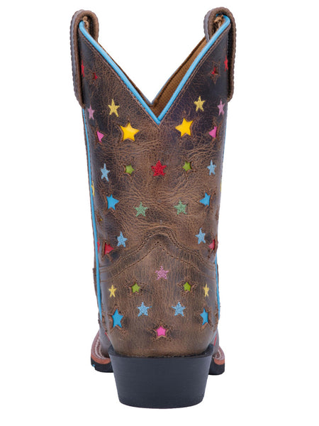 Dan Post DPC2952 Kids Western Leather Square Scarlett Boot Brown back view. If you need any assistance with this item or the purchase of this item please call us at five six one seven four eight eight eight zero one Monday through Saturday 10:00a.m EST to 8:00 p.m EST