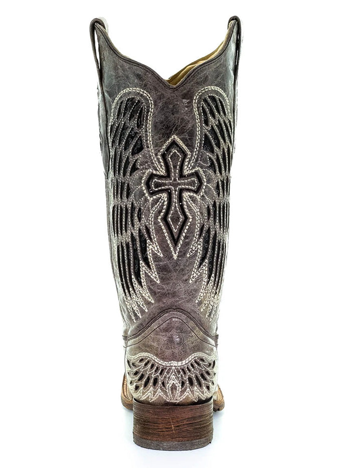 Corral A1197 Womens Wing and Cross Cowhide Western Boot Brown and Black side view. If you need any assistance with this item or the purchase of this item please call us at five six one seven four eight eight eight zero one Monday through Saturday 10:00a.m EST to 8:00 p.m EST