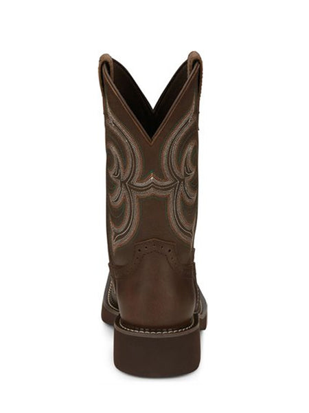 Justin GY9984 Womens Western Cowhide Inji Boot Brown back view. If you need any assistance with this item or the purchase of this item please call us at five six one seven four eight eight eight zero one Monday through Saturday 10:00a.m EST to 8:00 p.m EST