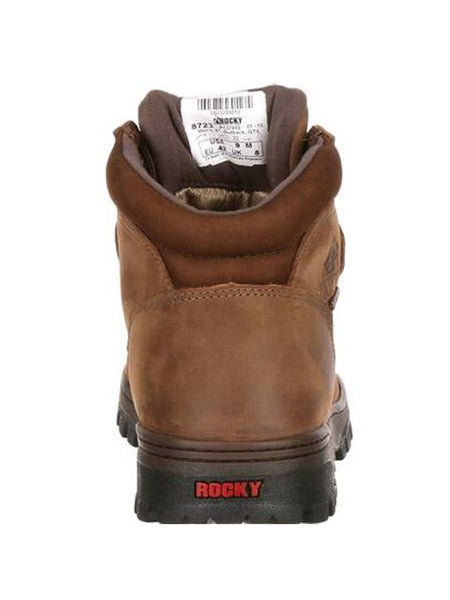 Rocky FQ0008723 Mens Outback GORE-TEX® Waterproof Hiker Boot Light Brown back view. If you need any assistance with this item or the purchase of this item please call us at five six one seven four eight eight eight zero one Monday through Saturday 10:00a.m EST to 8:00 p.m EST