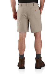 Carhartt 104198 Mens Force Relaxed Fit Lightweight Ripstop Work Shorts Tan back view. If you need any assistance with this item or the purchase of this item please call us at five six one seven four eight eight eight zero one Monday through Saturday 10:00a.m EST to 8:00 p.m EST