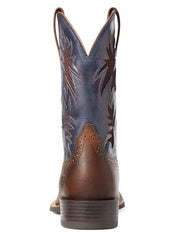 Ariat 10035928 Mens Sport Cool VentTEK Western Boot Bar Top Brown back view. If you need any assistance with this item or the purchase of this item please call us at five six one seven four eight eight eight zero one Monday through Saturday 10:00a.m EST to 8:00 p.m EST