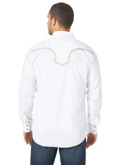 Wrangler MRC419W Mens Rock 47 Long Sleeve Western Shirt White BACK