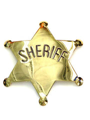 Sheriff Gold/Silver Western Replica Badge P572 Gold