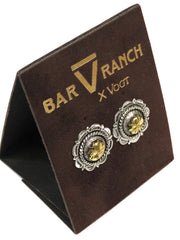 Bar V Ranch 311-215 Silver Flower With CZ Center's Earrings  on display. If you need any assistance with this item or the purchase of this item please call us at five six one seven four eight eight eight zero one Monday through Saturday 10:00a.m EST to 8:00 p.m EST