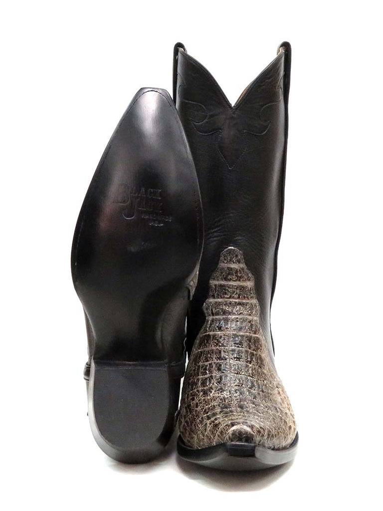 Black Jack 7124-54 Mens Horn Back Caiman Western Triad Boots front side and back view of pair. If you need any assistance with this item or the purchase of this item please call us at five six one seven four eight eight eight zero one Monday through Saturday 10:00a.m EST to 8:00 p.m EST