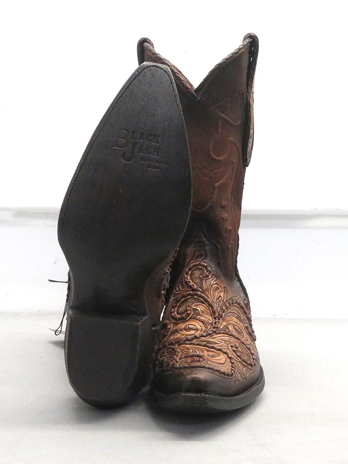 Black Jack HT-312 54 Mens Hand-Tooled Western Boots Antique Tan Brown front and back view of pair. If you need any assistance with this item or the purchase of this item please call us at five six one seven four eight eight eight zero one Monday through Saturday 10:00a.m EST to 8:00 p.m EST
