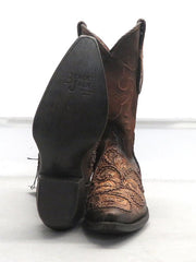 Black Jack HT-312 54 Mens Hand-Tooled Western Boots Antique Tan Brown front and sole view. If you need any assistance with this item or the purchase of this item please call us at five six one seven four eight eight eight zero one Monday through Saturday 10:00a.m EST to 8:00 p.m EST