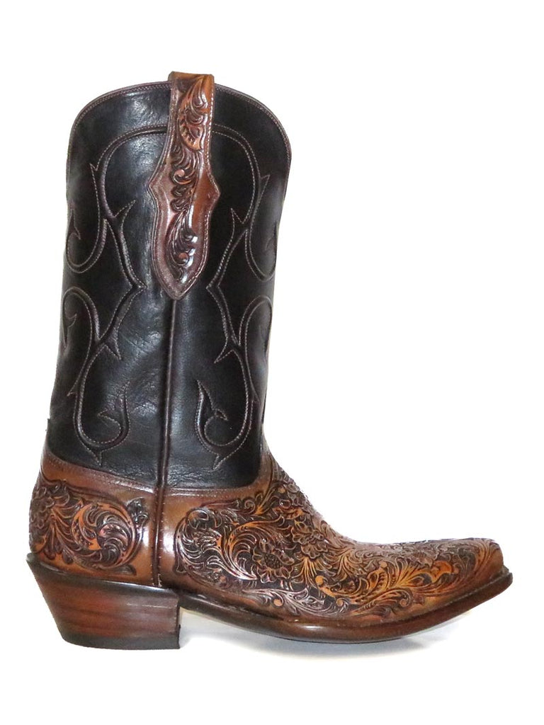 Black Jack MUHT-304 Mens California Hand Tooled Western Boots Mahogany side / front view. If you need any assistance with this item or the purchase of this item please call us at five six one seven four eight eight eight zero one Monday through Saturday 10:00a.m EST to 8:00 p.m EST