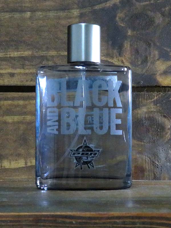 Tru Fragrance 92235 Mens PBR Black and Blue Cologne front view with box. If you need any assistance with this item or the purchase of this item please call us at five six one seven four eight eight eight zero one Monday through Saturday 10:00a.m EST to 8:00 p.m EST
