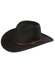 Stetson TWBOZE-813007 Bozeman Outdoor Crushable Felt Hat Black front and side view. If you need any assistance with this item or the purchase of this item please call us at five six one seven four eight eight eight zero one Monday through Saturday 10:00a.m EST to 8:00 p.m EST