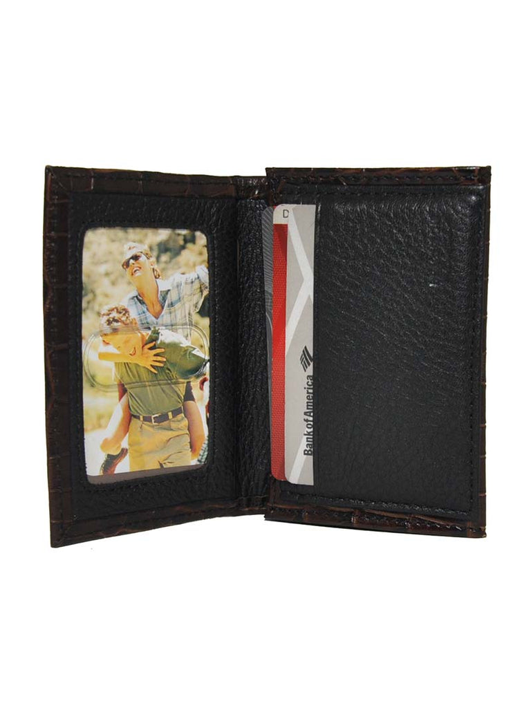 Brighton E70138 Rockefeller Card Case Dark Brown front view. If you need any assistance with this item or the purchase of this item please call us at five six one seven four eight eight eight zero one Monday through Saturday 10:00a.m EST to 8:00 p.m EST