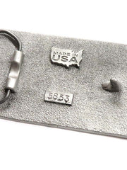 Colorado Silver Star 5853 Rectangle Winchester Pewter Cast Western Belt Buckle Silver back view. If you need any assistance with this item or the purchase of this item please call us at five six one seven four eight eight eight zero one Monday through Saturday 10:00a.m EST to 8:00 p.m EST