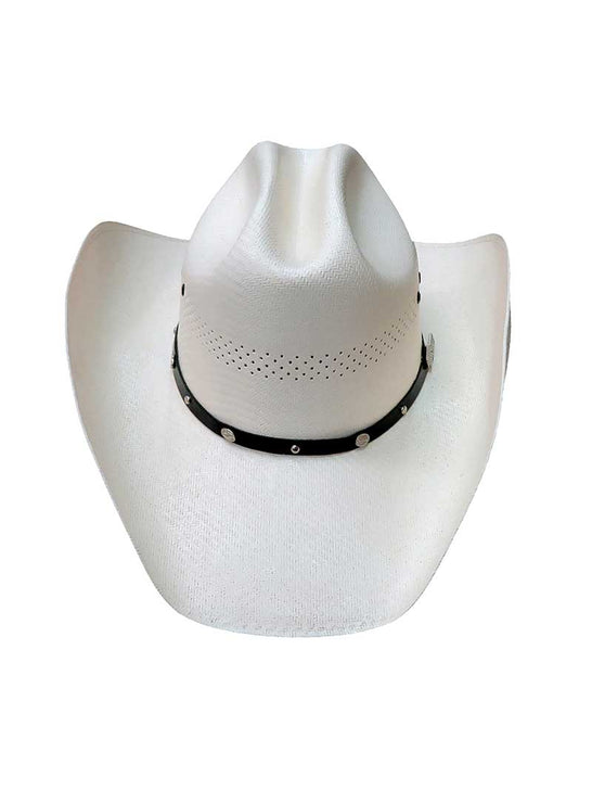 Bullhide JM LIMITED EDITION 50X 2732 Justin Moore Straw Hat Natural front view. If you need any assistance with this item or the purchase of this item please call us at five six one seven four eight eight eight zero one Monday through Saturday 10:00a.m EST to 8:00 p.m EST