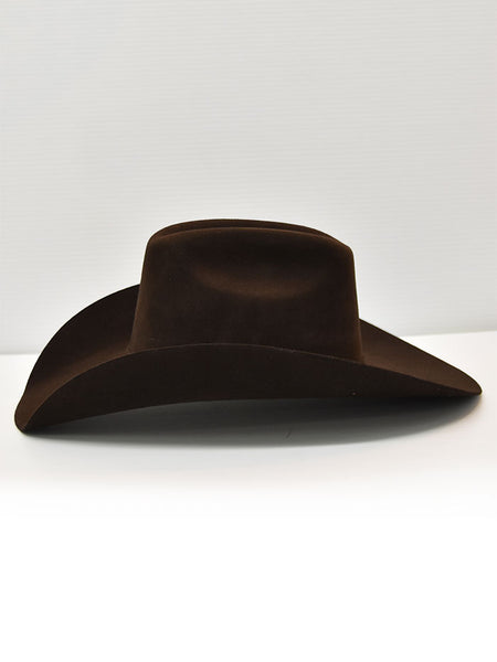 Bullhide LEGACY 8X 0518CH Premium Felt Hat Chocolate side view. If you need any assistance with this item or the purchase of this item please call us at five six one seven four eight eight eight zero one Monday through Saturday 10:00a.m EST to 8:00 p.m EST