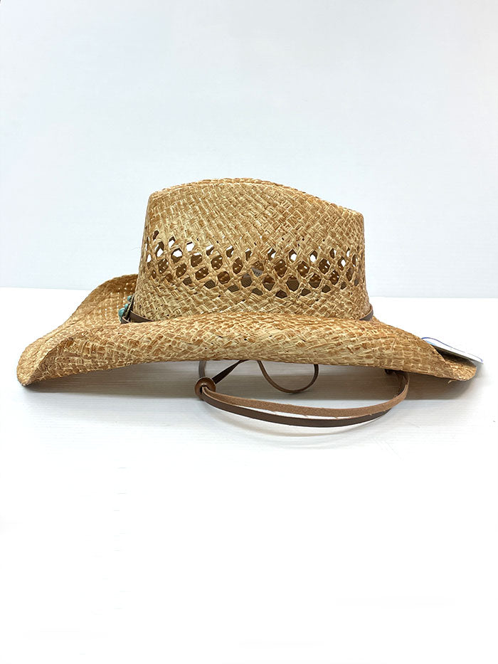 Bullhide ANYTIME 2456 Straw Western Hat Natural side-front view. If you need any assistance with this item or the purchase of this item please call us at five six one seven four eight eight eight zero one Monday through Saturday 10:00a.m EST to 8:00 p.m EST