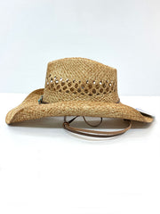 Bullhide ANYTIME 2456 Straw Western Hat Natural side view. If you need any assistance with this item or the purchase of this item please call us at five six one seven four eight eight eight zero one Monday through Saturday 10:00a.m EST to 8:00 p.m EST
