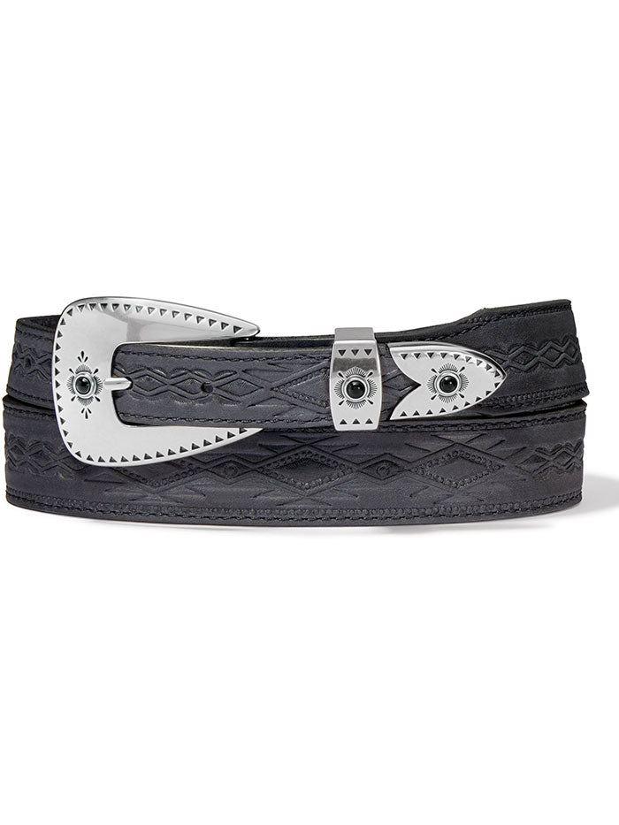 Dakota Belt C51293 Womens Southwestern Embossed Western Belt Black Front view. If you need any assistance with this item or the purchase of this item please call us at five six one seven four eight eight eight zero one Monday through Saturday 10:00a.m EST to 8:00 p.m EST