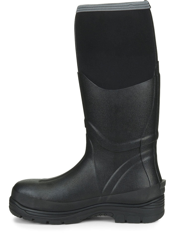Carolina CA2100 Unisex 15" Mud Jumper Puncture Resisting Waterproof Boot Black side view. If you need any assistance with this item or the purchase of this item please call us at five six one seven four eight eight eight zero one Monday through Saturday 10:00a.m EST to 8:00 p.m EST