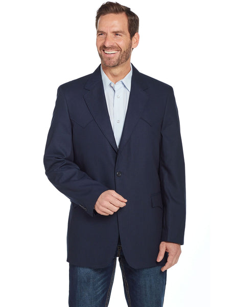 Circle S CC1087-11 Mens Plano Sport Coat Western Jacket Navy front view. If you need any assistance with this item or the purchase of this item please call us at five six one seven four eight eight eight zero one Monday through Saturday 10:00a.m EST to 8:00 p.m EST