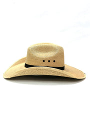 Charlie 1 Horse CSMVRK-274481 MAVERICK Palm Leaf Straw Hat Natural side view. If you need any assistance with this item or the purchase of this item please call us at five six one seven four eight eight eight zero one Monday through Saturday 10:00a.m EST to 8:00 p.m EST