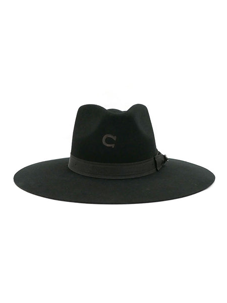 Charlie 1 Horse CWHIWA-403607 Highway Felt Hat Black front view. If you need any assistance with this item or the purchase of this item please call us at five six one seven four eight eight eight zero one Monday through Saturday 10:00a.m EST to 8:00 p.m EST