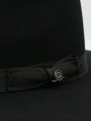 Charlie 1 Horse CWHIWA-403607 Highway Felt Hat Black band close up. If you need any assistance with this item or the purchase of this item please call us at five six one seven four eight eight eight zero one Monday through Saturday 10:00a.m EST to 8:00 p.m EST