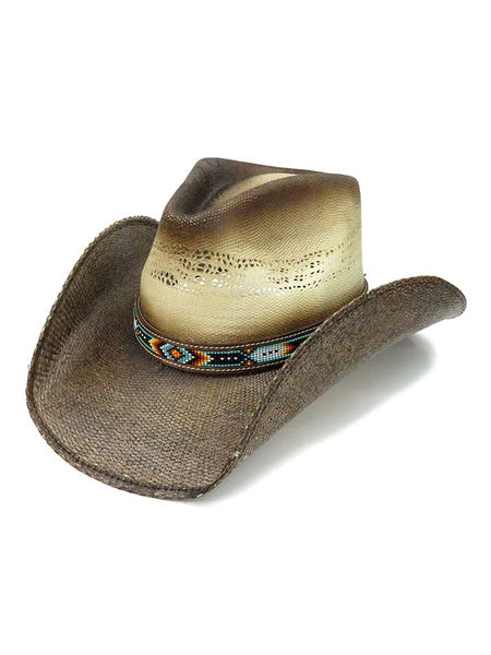 California CA-1858 Genuine Bangora 2 Tones Stampede Hats front and side view. If you need any assistance with this item or the purchase of this item please call us at five six one seven four eight eight eight zero one Monday through Saturday 10:00a.m EST to 8:00 p.m EST