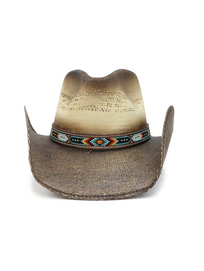 California CA-1858 Genuine Bangora 2 Tones Stampede Hats front and side view. If you need any assistance with this item or the purchase of this item please call us at five six one seven four eight eight eight zero one Monday through Saturday 10:00a.m EST to 8:00 p.m EST