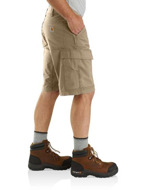 Carhartt 101168-232 Mens 11" Force Tappen Cargo Short Tan front view. If you need any assistance with this item or the purchase of this item please call us at five six one seven four eight eight eight zero one Monday through Saturday 10:00a.m EST to 8:00 p.m EST