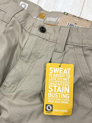 Carhartt 101168-232 Mens 11" Force Tappen Cargo Short Tan close up. If you need any assistance with this item or the purchase of this item please call us at five six one seven four eight eight eight zero one Monday through Saturday 10:00a.m EST to 8:00 p.m EST