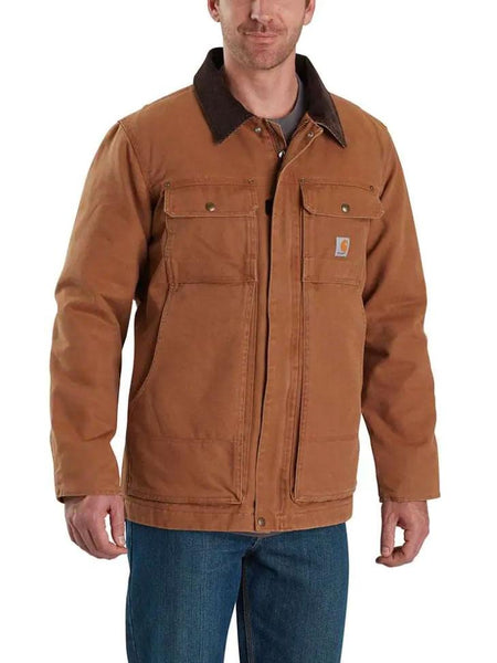 Carhartt 103283 Mens Full Swing Armstrong Traditional Insulated Jackets Brown front view. If you need any assistance with this item or the purchase of this item please call us at five six one seven four eight eight eight zero one Monday through Saturday 10:00a.m EST to 8:00 p.m EST