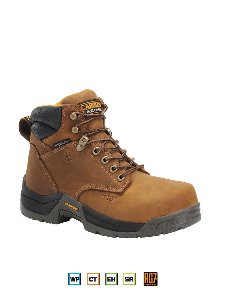 Carolina CA1620 Womens RALEIGH Waterproof Composite Toe Work Boot front and side view. If you need any assistance with this item or the purchase of this item please call us at five six one seven four eight eight eight zero one Monday through Saturday 10:00a.m EST to 8:00 p.m EST