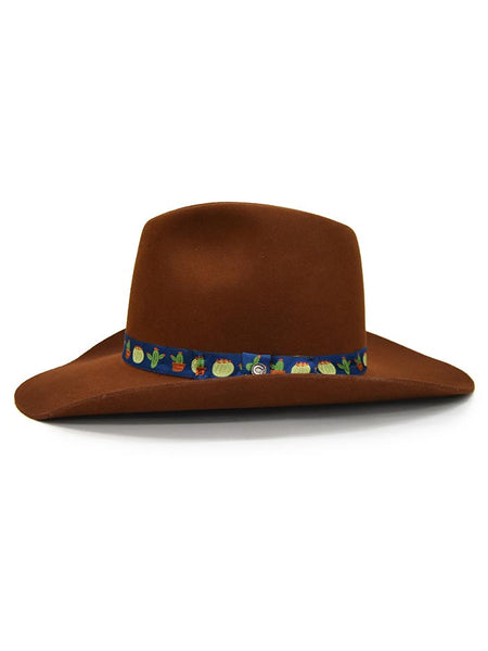 Charlie 1 Horse CWSTEM-213401 Womens Stick Em Up Felt Hat Cognac side view. If you need any assistance with this item or the purchase of this item please call us at five six one seven four eight eight eight zero one Monday through Saturday 10:00a.m EST to 8:00 p.m EST