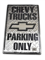 Chevy Trucks Parking Only 12x18 Metal Sign J.C. Western® Wear - J.C. Western® Wear