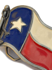 Spec Cast D170 The Lone Star State Texas Flag Belt Buckle  front close up view. If you need any assistance with this item or the purchase of this item please call us at five six one seven four eight eight eight zero one Monday through Saturday 10:00a.m EST to 8:00 p.m EST