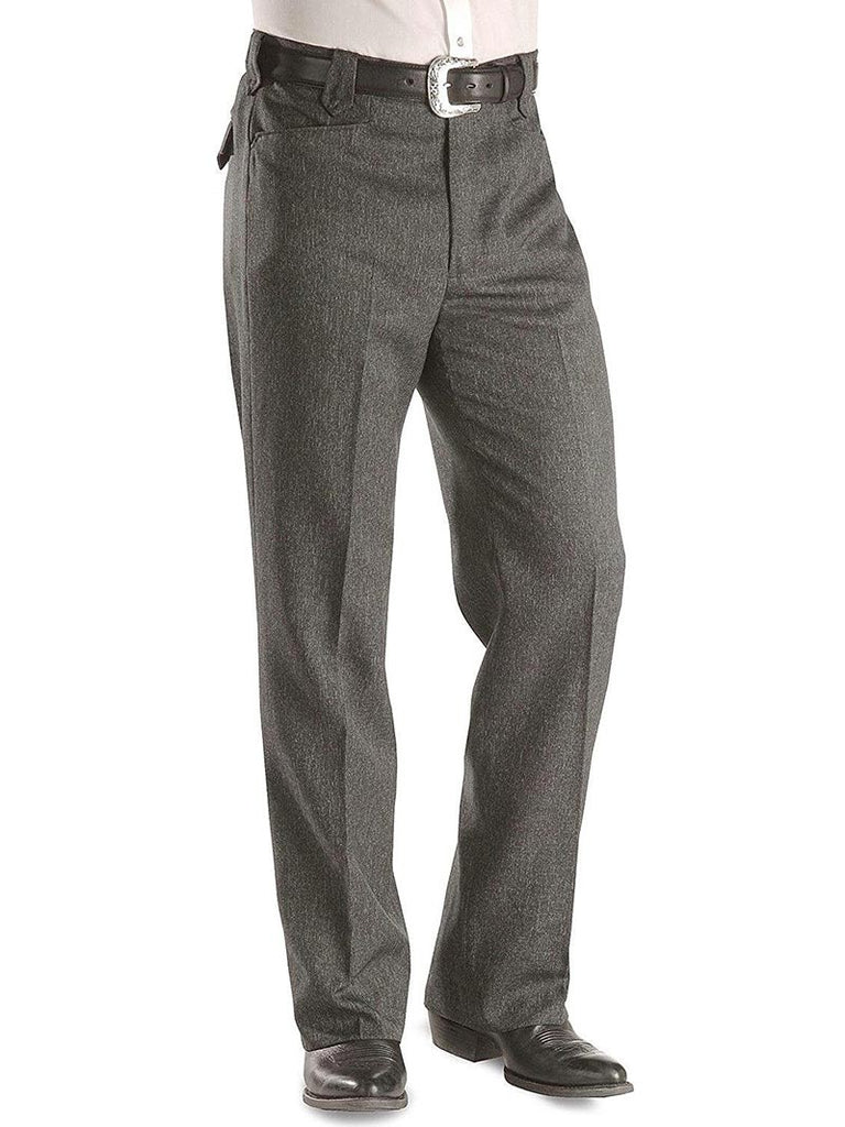 Folded Waistband Slack Pants - Dark Grey