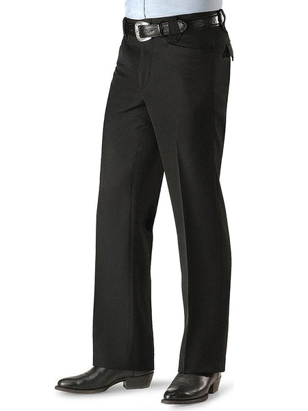Circle S CP6729 Mens Solid Dress Ranch Pants Black side / front view. If you need any assistance with this item or the purchase of this item please call us at five six one seven four eight eight eight zero one Monday through Saturday 10:00a.m EST to 8:00 p.m EST